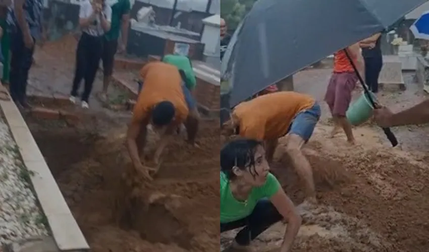 Familia enterra idosa com as próprias mãos em cemitério de Miranorte | Foto: Arquivo pessoal