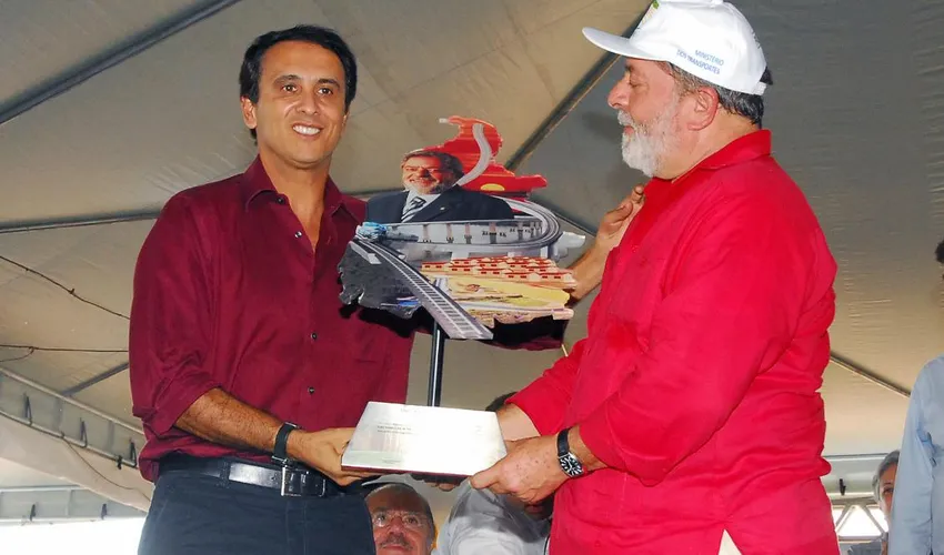 Lula ao lado do deputado federal Carlos Gaguim (UB) em 2008 | Foto: Diretoria de Comunicação | Aleto